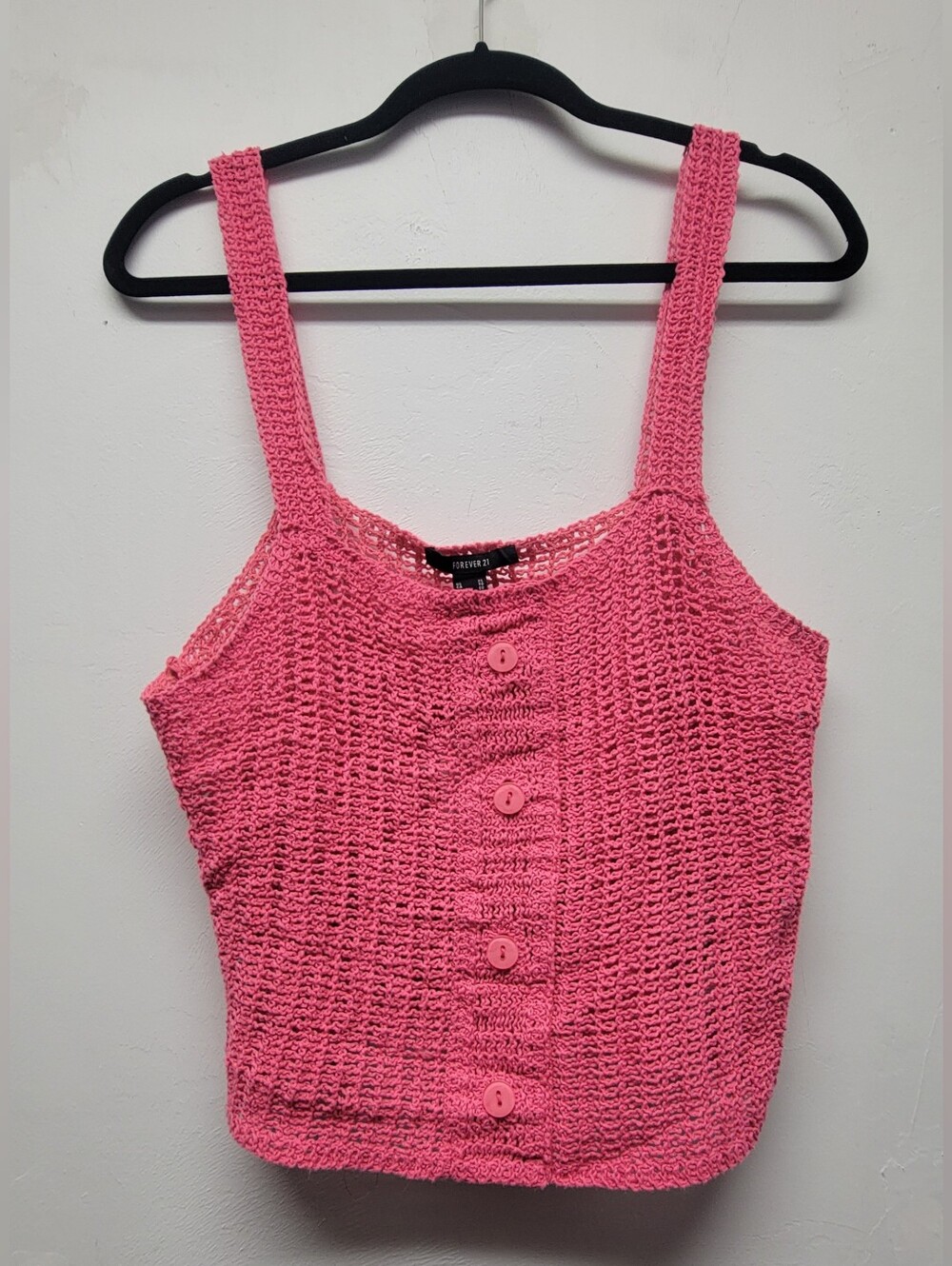 NWT Forever 21 Pink Knit Button-Front Tank Top SIZE XL